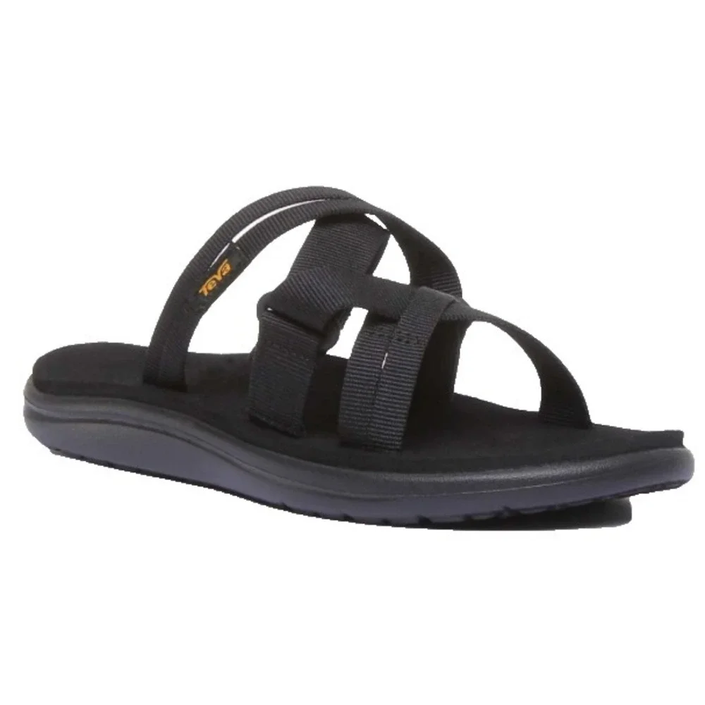 Teva Voya Slide Black Strappy Sandals Womens 8.5‎ UK 6.5 EU 39.5